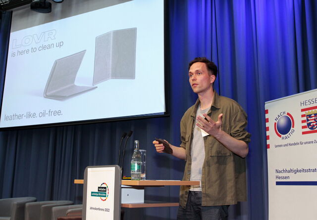 Lucas Fuhrmann bei seiner Unternehmenspräsentation